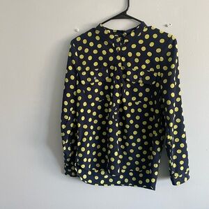 GAP Navy and Lime Polka Dot Shirt